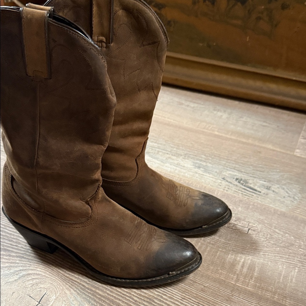 Woman’s Durango 11” Slouch Boot Tan Cowboy Boots Full Grain Leather